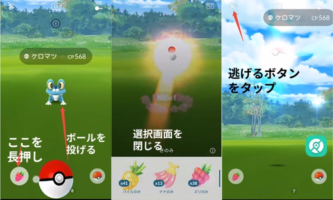 捕獲キャンセル アニメーションスキップ