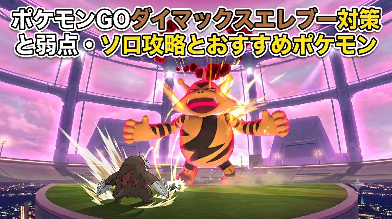 ポケモンGOのダイマックスエレブー対策とソロ攻略方法