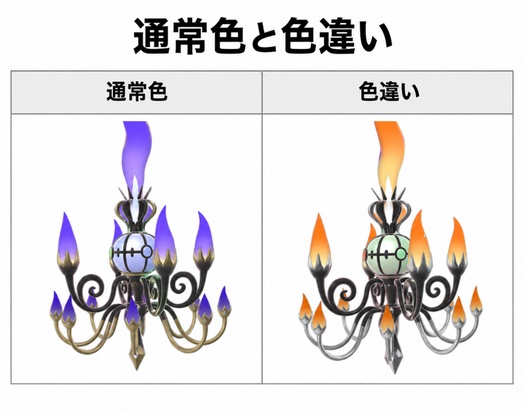 メガシャンデラ 色違い